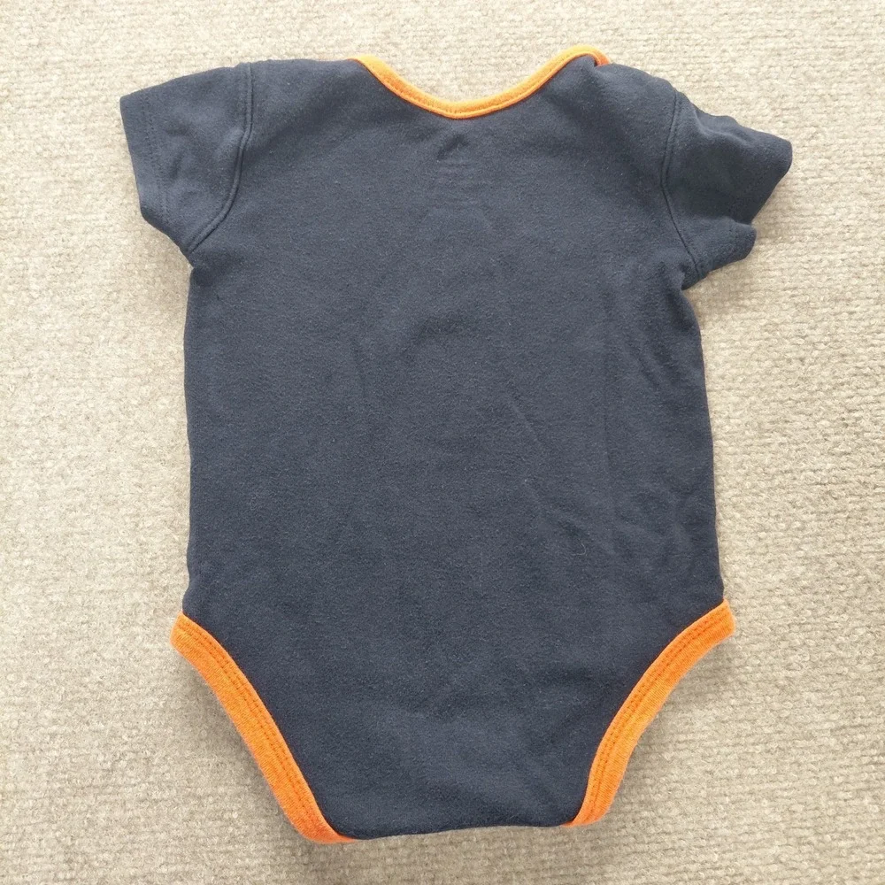 Adidas MLB Detriot Tigers Baby Girl Boy Bodysuit 6-9 M Navy Blue Orange Logo